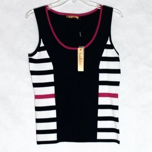 NWT Belldini Short Sleeve Striped Top (Size: M)